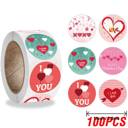 100-500pcs 1inch Red Heart Stickers for Valentine's Day New Baking Packaging Sticker Envelope Seals Love Decorative Stickers (ONLINE ORDER ONLY)