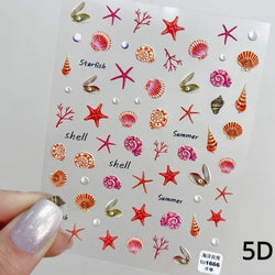Chinese Black Red Lucky Carp Fish 3D Self Adhesive Nail Art Stickers 5D Soft Relief Nail Phone Decals Goldfish Beach Sea Summer (ONLINE ORDER ONLY)
