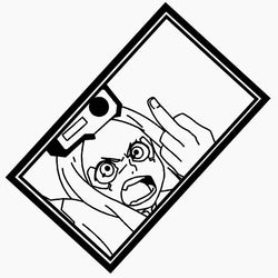 Japanese Anime Car Sticker Window Decoration Stickers The Boy Middle Finger Laptop Computer Auto Parts Vinyl Decals (ONLINE ORDER ONLY)