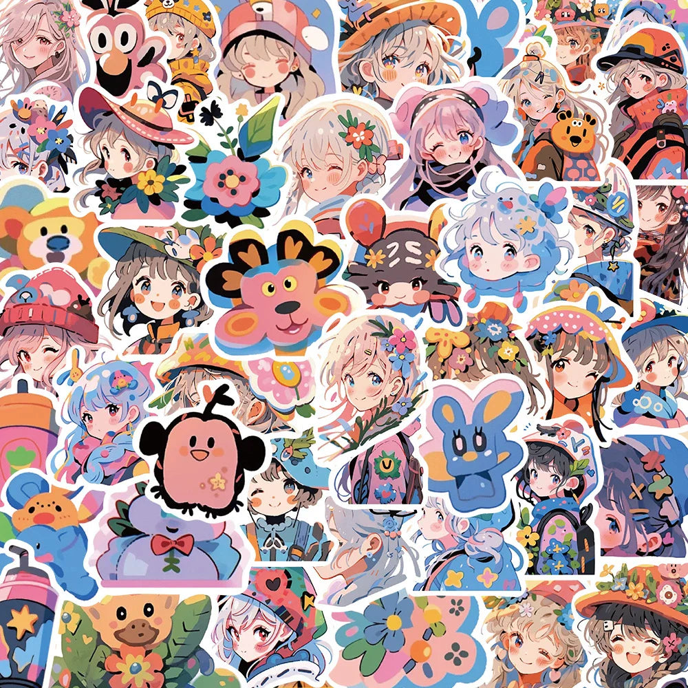 Anime Girl Stickers Pack - Laptop, Phone, Suitcase, Scrapbook, Guitar Decoration (ONLINE ORDER ONLY)