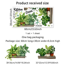 1PCS Green Plant Potted Plant Wall Decor Stickers for Living Room Kitchen Background wall Home Decoration Decal PVC Vinyl Poster (Online Order Only)