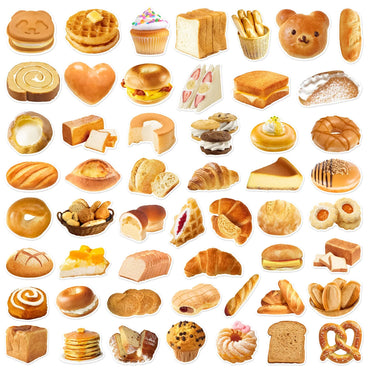 10/25/50pcs Bread Cakes Bakery Baked Goods Sticker Packs (ONLINE ORDER ONLY)