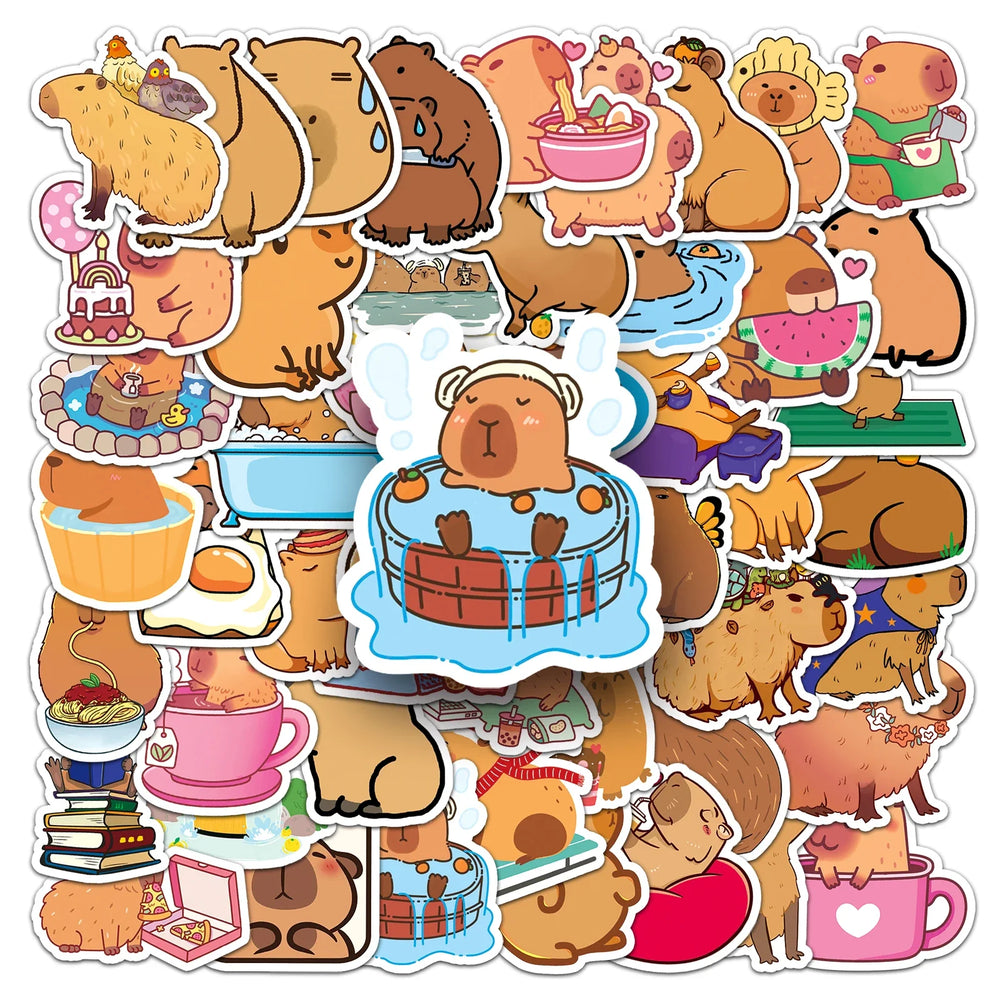 50Pcs Pufferfish Cartoon Waterproof Vinyl Stickers for Skateboard Snowboard (ONLINE ORDER ONLY)