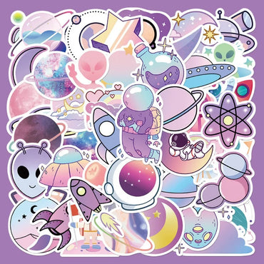 50pcs Cartoon Planet Stickers for Helmet, Wall, DIY Decoration Wholesale (ONLINE ORDER ONLY)