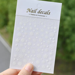 Winter Xmas 3D Nail Sticker Snowflake Flower Winter Decals Nail Stickers Cartoon Bird Santa Penguin Elk Slider New Year Manicure (ONLINE ORDER ONLY)