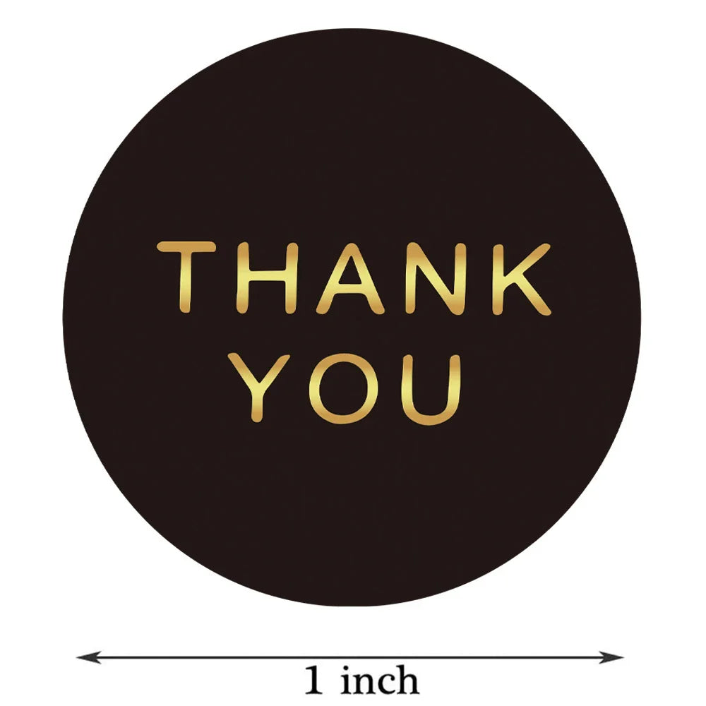 500pcs/roll Round Brown labels Thank You Kraft Stickers 1 inch Wedding Pretty Gift Envelope Sealing Label Stickers Stationery (ONLINE ORDER ONLY)