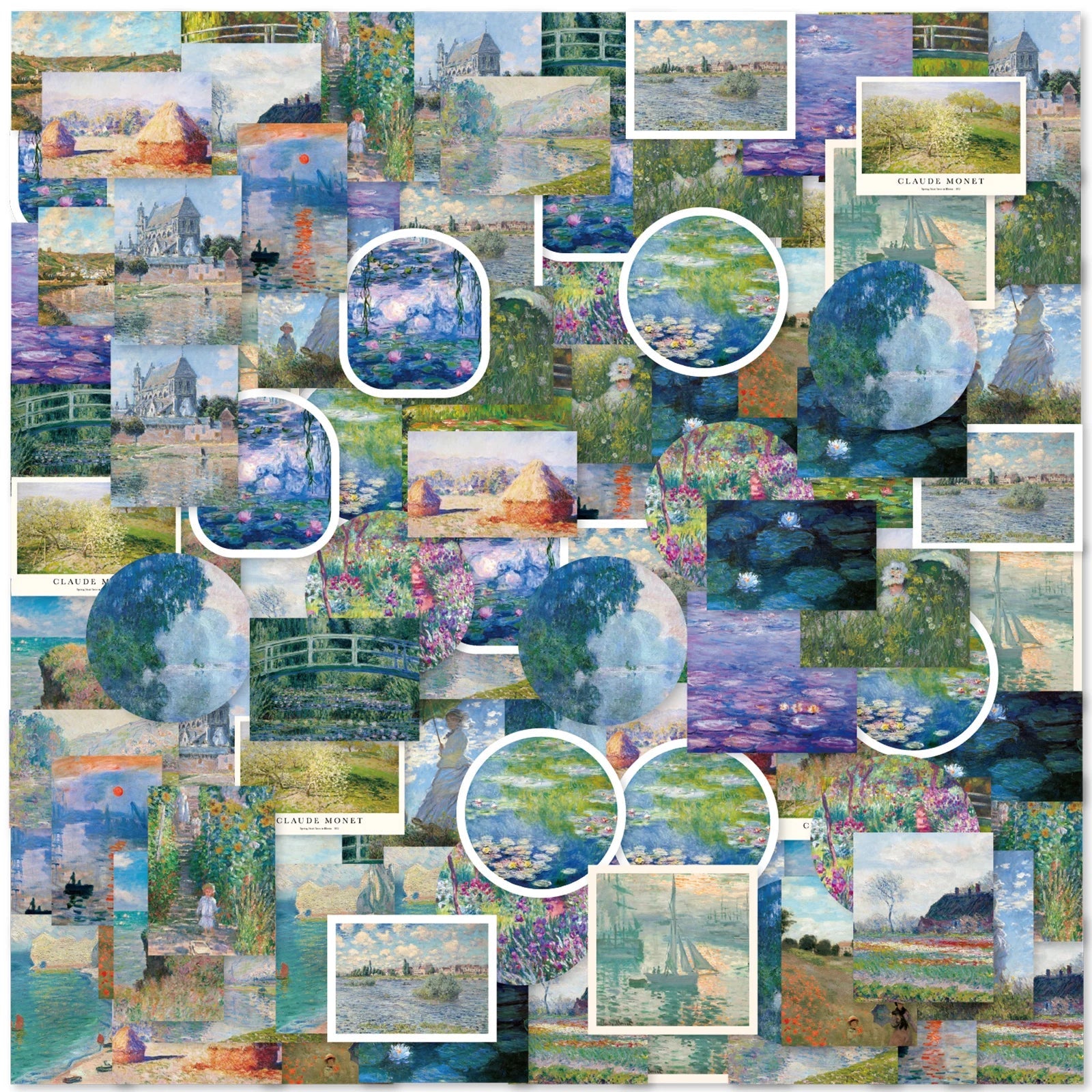 46pcs Oil Painting Theme Stickers for Notebook, Water Bottle, Skateboard, DIY Decor (Online Order Only)