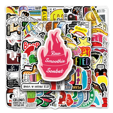 50Pcs Cartoon Waterproof Vinyl Stickers for Skateboard Snowboard (Online Order Only)