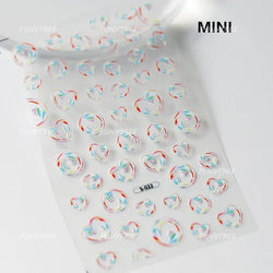 Blow Bubbles Goldfish Cat Kitten Water Love Heart Star Rabbit Bunny Self Adhesive Nail Art Decorations Stickers Manicure Decals (Online Order Only)