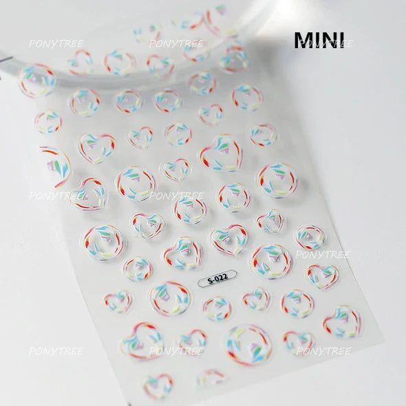 Romantic Pink Blue Shell Sea Grass Star Moon Summer Self Adhesive Nail Art Stickers Leaves Reliefs Manicure Decals Wholesale (ONLINE ORDER ONLY)