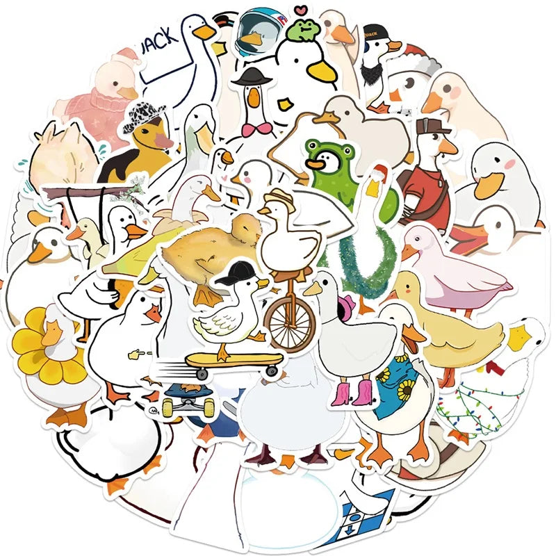 10/30/50PCS Cute Simple Duck PVC Sticker Aesthetic Children's Korean Stationery School Supplies Decoration Scrapbooking for Kids (ONLINE ORDER ONLY)