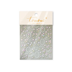 Retro Border Colourful Pink Purple Tulip Flower Bouquet Garden Fragrant 5D Soft Relief Adhesive Nail Art Sticker Manicure Decals (ONLINE ORDER ONLY)