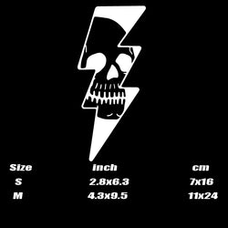 SKULL lightning Stickers，cool&creative with high quality sticker for cars trucks motorcycles &laptops! (ONLINE ORDER ONLY)