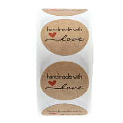 500pcs/roll Handmade with Love Letter Stickers Thank You Stickers Labels Wedding Box Gift Packing Decoration Stationery Stickers (ONLINE ORDER ONLY)