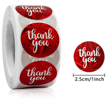 100-500pcs Colorful Thank You Stickers For Envelope Sealing Labels Stationery Supplies Handmade Wedding Gift Decoration Sticker (ONLINE ORDER ONLY)