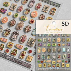 Red Plum Blossom Flower Chinese 3D Self Adhesive Nail Art Decoration Stickers Cheongsam Iris Lily Lotus Vase 5D Manicure Decals (ONLINE ORDER ONLY)
