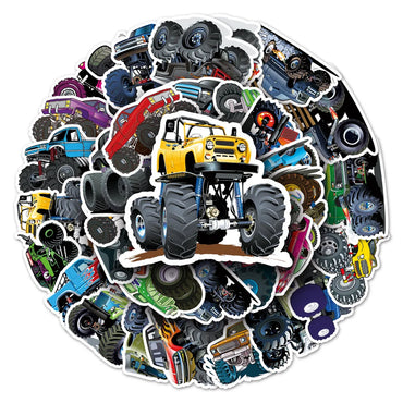 10/50PCS Monster Truck Sticker For Car Guitar Motorcycle Luggage Suitcase DIY Classic Toy Decal Graffiti Sticker For Kid (ONLINE ORDER ONLY)