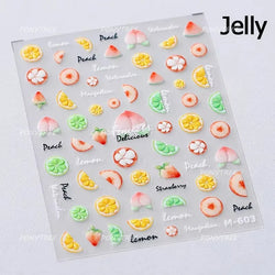 Summer Beach Bikini Watermelon Cat Popsicle Swim Ring Ice Cream Shell Coconut Tree Nail Art Decoration Stickers Manicure Decals (Online Order Only)