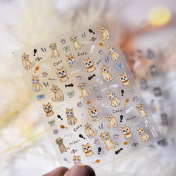 Cute Cat Eye Fishbone Animals Leopard Cat Ginger Cat Kitten Exclamation Point Paw Self Adhesive Nail Art Sticker Manicure Decals (ONLINE ORDER ONLY)