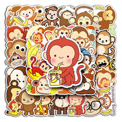 Kawaii Monkey Stickers for Laptop, Skateboard, Stationery, Kids Gift (Online Order Only)