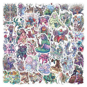 10/30/50PCS Funny Monster Stickers Cool Graffiti Decals For Notebook Phone Skateboard Laptop Fridge Car Sticker Waterproof Toys (ONLINE ORDER ONLY)