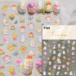 Squirrel Mushroom Apple Strawberry Cherry Pinecone Ginkgo Leaf Self Adhesive Nail Art Stickers Butterfly Flower Manicure Decals (ONLINE ORDER ONLY)