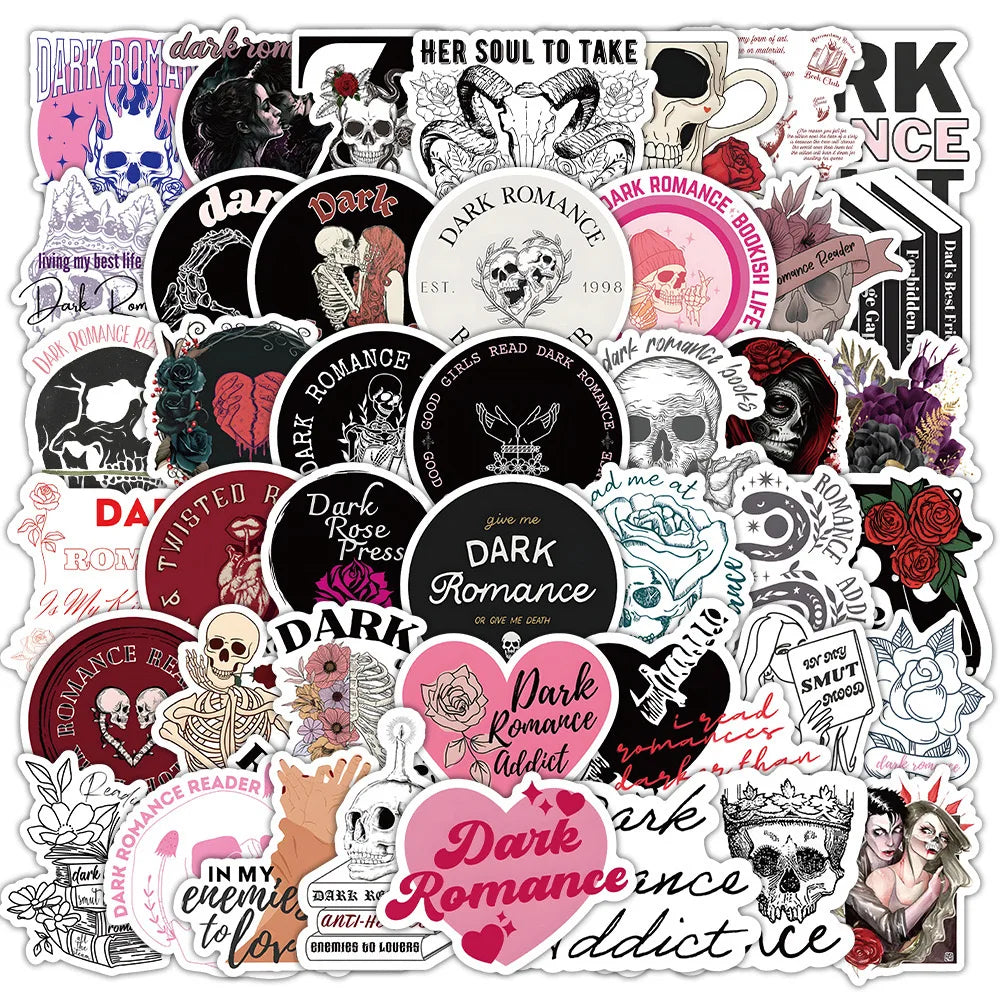 10/50/100Pcs Dark Romance Reader Stickers Aesthetic Graffiti Decals Laptop Luggage Skateboard Scrapbook Notebook Diary Stickers (Online Order Only)
