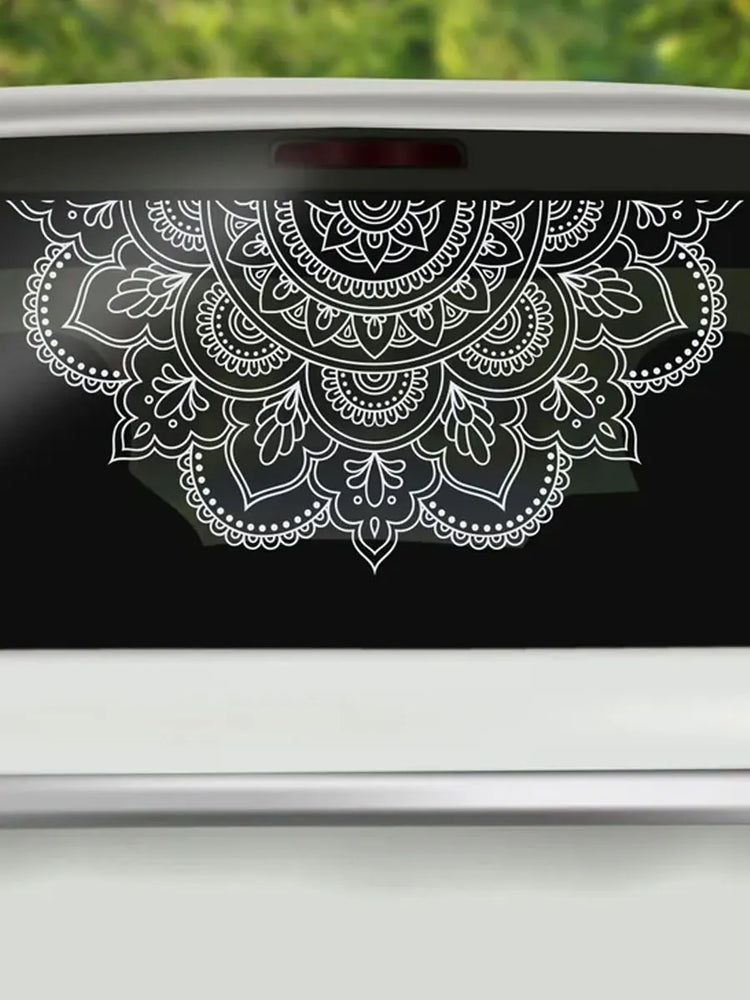 Half Mandala Car Sticker Decoration Window Bodywork Styling Motorcycle Accessories Die Cutting Vinyl Decals (ONLINE ORDER ONLY)