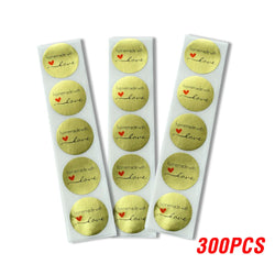 100-500pcs Round Natural Kraft Handmade Stickers Scrapbooking For Package Adhesive Thank You Sticker Seal Labels Stationery (ONLINE ORDER ONLY)