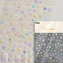 Colourful Daisy Pink Coreopsis Cosmos Persian Chrysanthemum Flower Garden Adhesive Nail Art Decoration Stickers Manicure Decals (ONLINE ORDER ONLY)