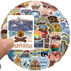 10/30/48PCS Camping Stickers Outdoor Travel Hiking Cartoon Decals DIY Laptop Scrapbook Phone Luggage Water Bottle Helmet Sticker (ONLINE ORDER ONLY)