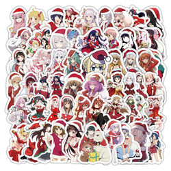 Anime Christmas Girl Stickers PVC Waterproof Skateboard Notebook Graffiti Toys (ONLINE ORDER ONLY)