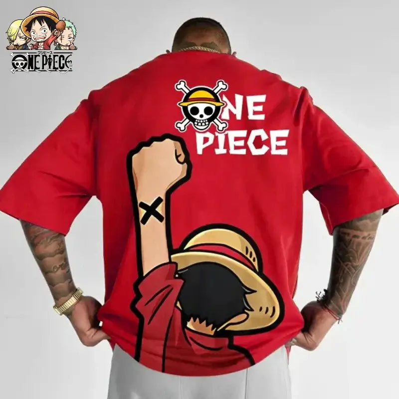 One Piece Graphic T-Shirt: Luffy & Zoro Oversized Streetwear (ONLINE ORDER ONLY)