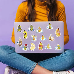 50PCS Cartoon Banana Cat PVC Sticker Aesthetic DIY Children's Decoration Scrapbooking Stationery Hand Accounting Supplies (ONLINE ORDER ONLY)