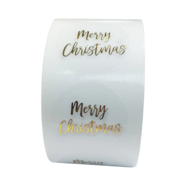 100-500pcs Round Clear Merry Christmas Stickers Thank You Card Box Package Label Sealing Stickers Wedding Decor Stationery (ONLINE ORDER ONLY)