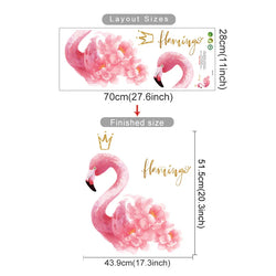 Pink Flamingo Wall Sticker for Bedroom, Living Room, Study, Kids Room, Office Decor (Online Order Only)