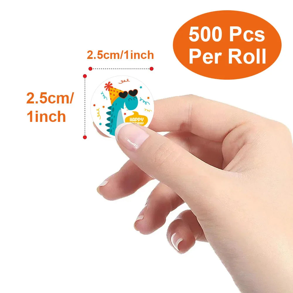 100-500pcs Round Dinosaur Stickers For Kids Teacher Reward Stickers School Supplies Animal Incentive 1inch Stationery Stickers (ONLINE ORDER ONLY)