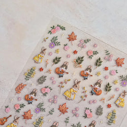 Autumn Fall Sunflower Rabbit Leaves Crane Rose Sun Mountain Hill Produce Good Harvests Cookie Nail Art Sticker Decoration Decals (ONLINE ORDER ONLY)