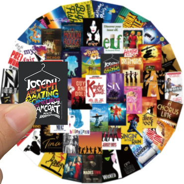10/50Pcs Broadway Musical Poster Stickers for Laptop, Phone, Notebook, Skateboard, Suitcase (ONLINE ORDER ONLY)