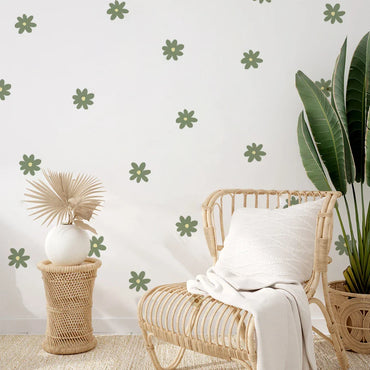Boho Green Daisy Wall Stickers Kids Room Nursery Decals (ONLINE ORDER ONLY)