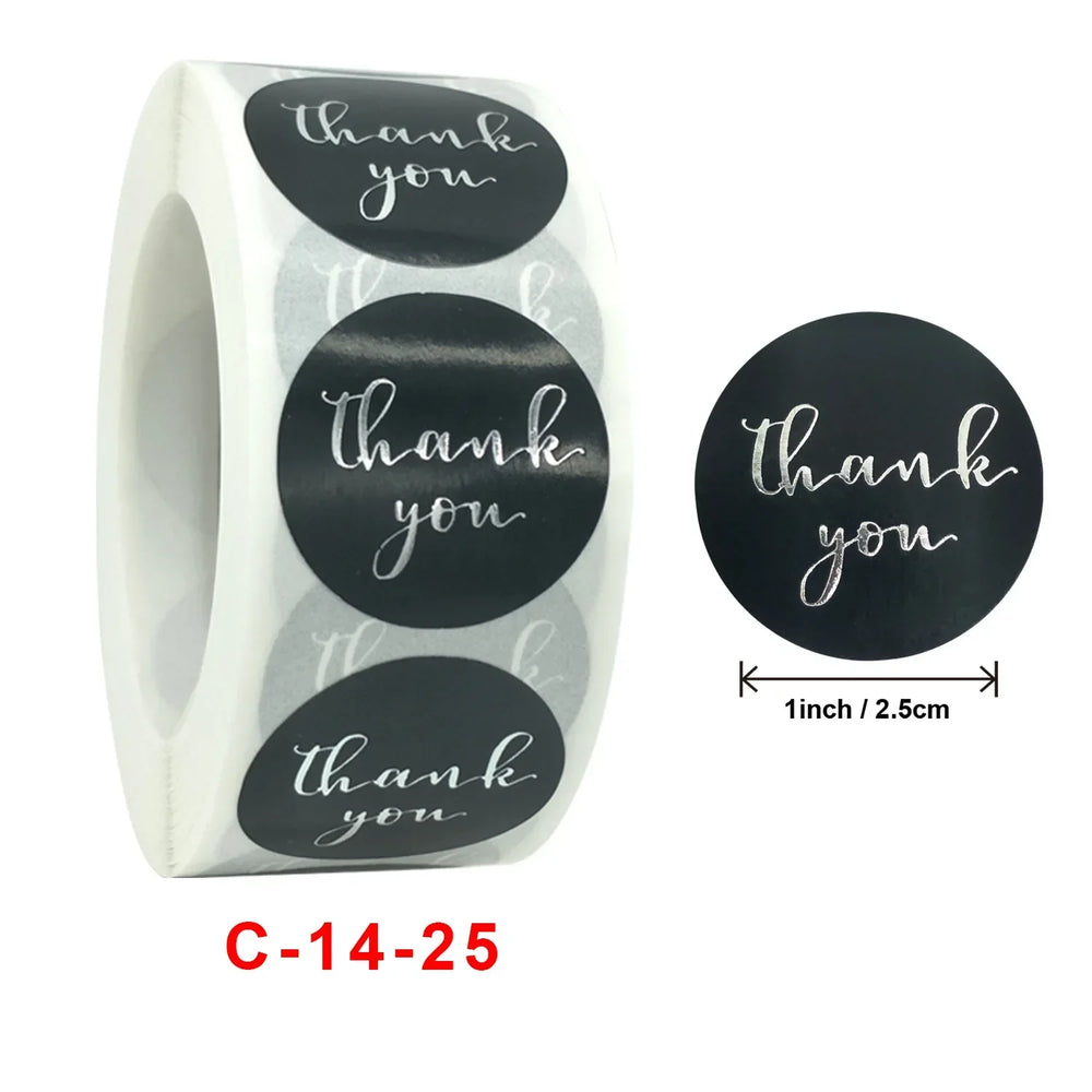 50-500pcs Hot Gold Thank You Stickers For Envelope Sealing Labels Stationery Supplies Handmade Wedding Gift Decoration Sticker (ONLINE ORDER ONLY)