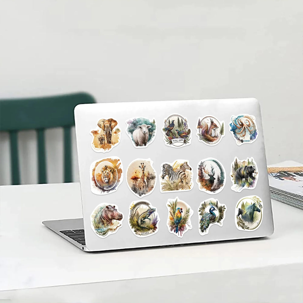 50PCS Cute Zoo Wild Animals Cartoon Stickers for Kids Toy DIY Luggage Laptop Guitar Skateboard Phone Case Bike Car Sticker (ONLINE ORDER ONLY)