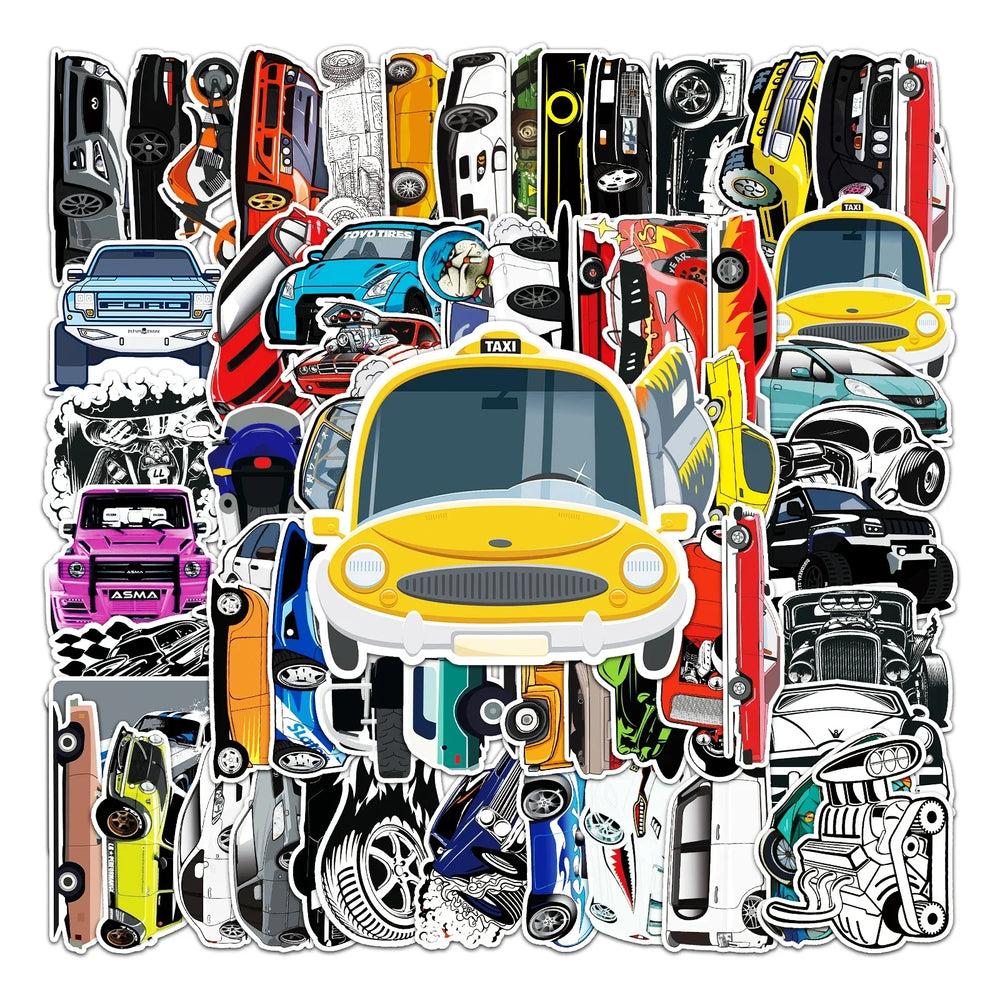 50Pcs Cartoon Waterproof Vinyl Stickers for Skateboard Snowboard (Online Order Only)