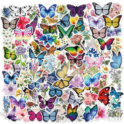 Mixed Butterfly Flower Stickers for Scrapbooking, Guitar, Laptop, Phone, Suitcase, Helmet - 10/50/100pcs (ONLINE ORDER ONLY)