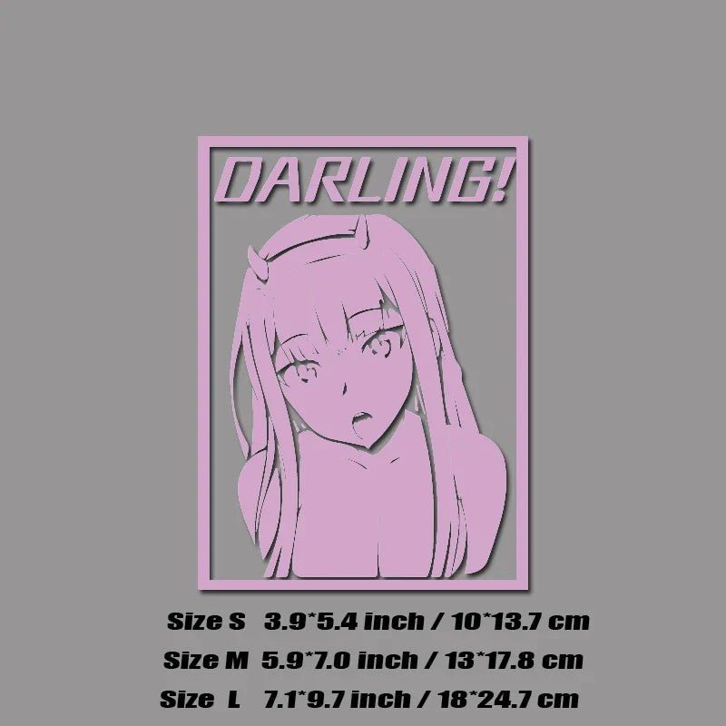 "DARLING!" anime decal,creative &funny decal for anime lovers,high quality for car windows and other windows,For a Unique look! (ONLINE ORDER ONLY)