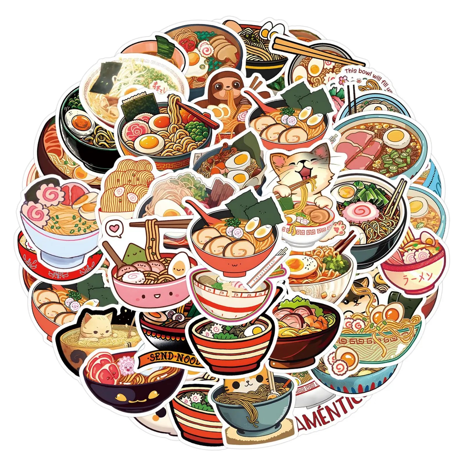 Pulled Noodles Cartoon Stickers 10/30/55PCS DIY Scrapbook Laptop Car Decals (Online Order Only)