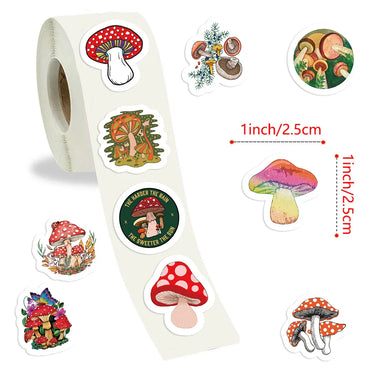 100-500pcs Children Mushroom Reward Stickers School Students Cute Cartoon Stationery Sticker Scrapbooking DIY Gift Decoration (ONLINE ORDER ONLY)