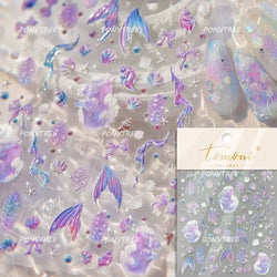 Beach Colourful Conch Dolphin Shell Starfish Jellyfish Star Summer Sea Wave Vacation Mode Water Bubble Nail Art Stickers Decals (Online Order Only)