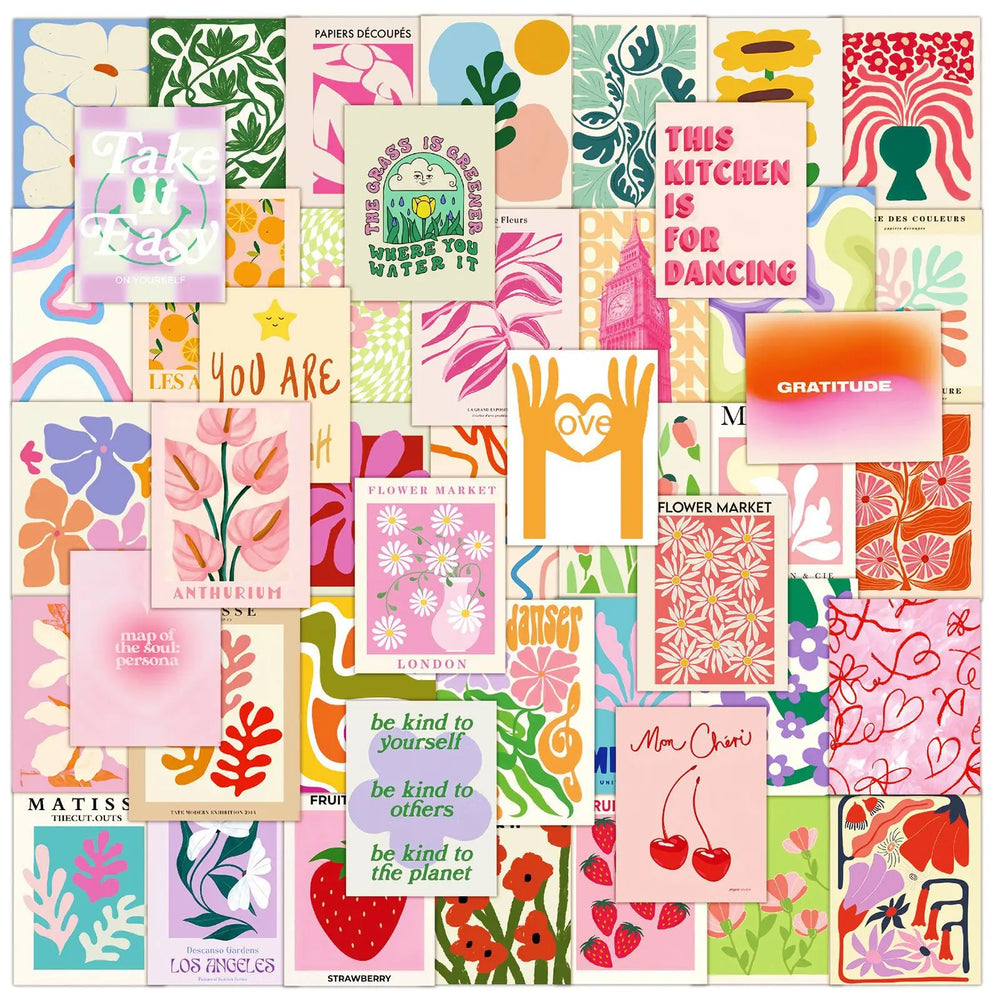 50pcs Inspirational Graffiti Stickers for Helmets, Walls, DIY Decoration Wholesale (ONLINE ORDER ONLY)