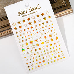 1PCS Sliver Stars Nails Stickers 3D Bronzing Laser White Cross Starlight Glossychic Y2K Stylish Adhesive Manicure Decorations *# (Online Order Only)